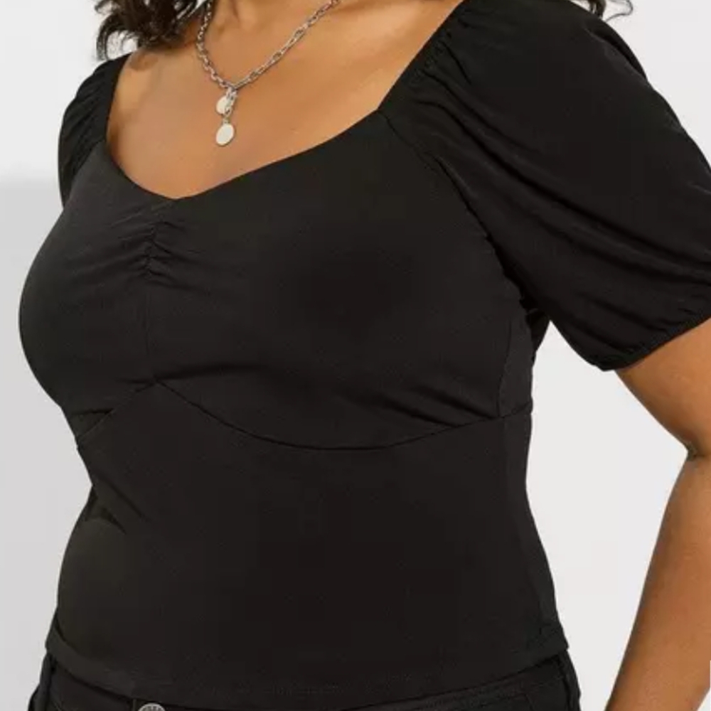 TORRID Knit Sweetheart Smocked Back Top 1x/14-16 NWT